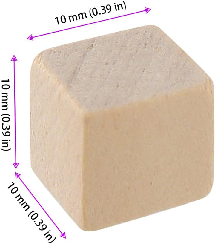 FUNSUEI 1500 Stück Holzwürfel 1 x 1 x 1 cm, Holz Würfel Klein Blanko, Kleine Holz Würfel Holzblock Q
