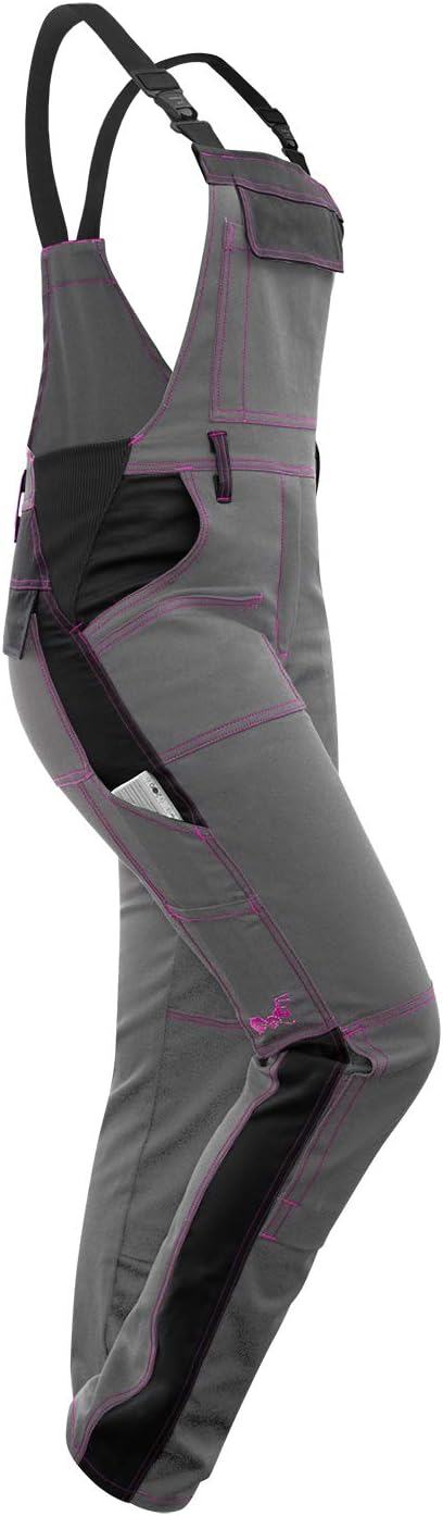 strongAnt Latzhose Damen stretch Arbeitshose für Frauen mit Kniepolstertaschen Baumwolle Cargo Hose