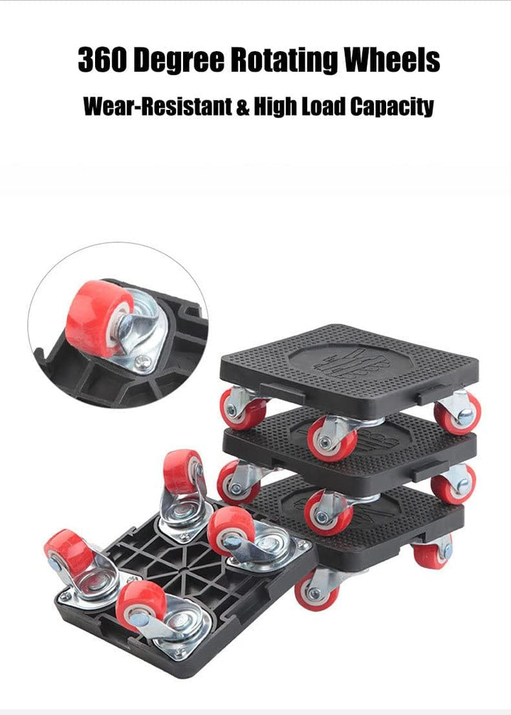 Schwere Möbelheber mit Verlängerungsstange und 4 Rädern, Möbelschieber, 400 kg Tragfähigkeit, Möbel-