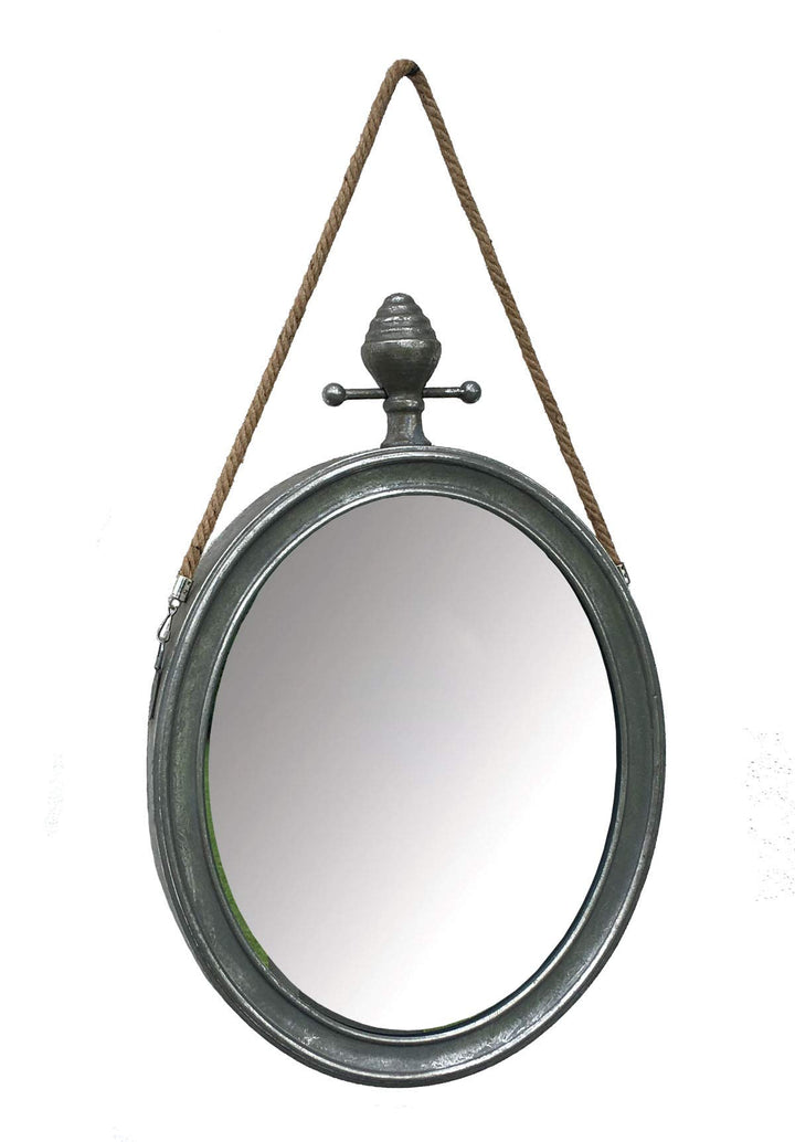GMMH Spiegel 72cm Metall Wandspiegel Vintage Garderobenspiegel Antik Silber