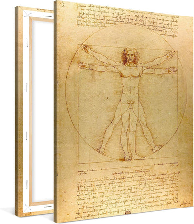 PICANOVA – Leonardo da Vinci – Vitruvian Man 75x100cm – Bild auf Leinwand – Premium Kunstdruck Auf 2