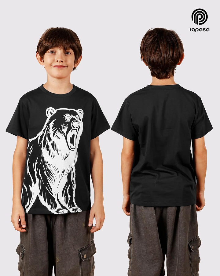 LAPASA Kinder T Shirt 100% Baumwolle 4er Pack Unisex 3-13 Jahre/ 95-165 Jungen Mädchen K01 3-4 Jahre
