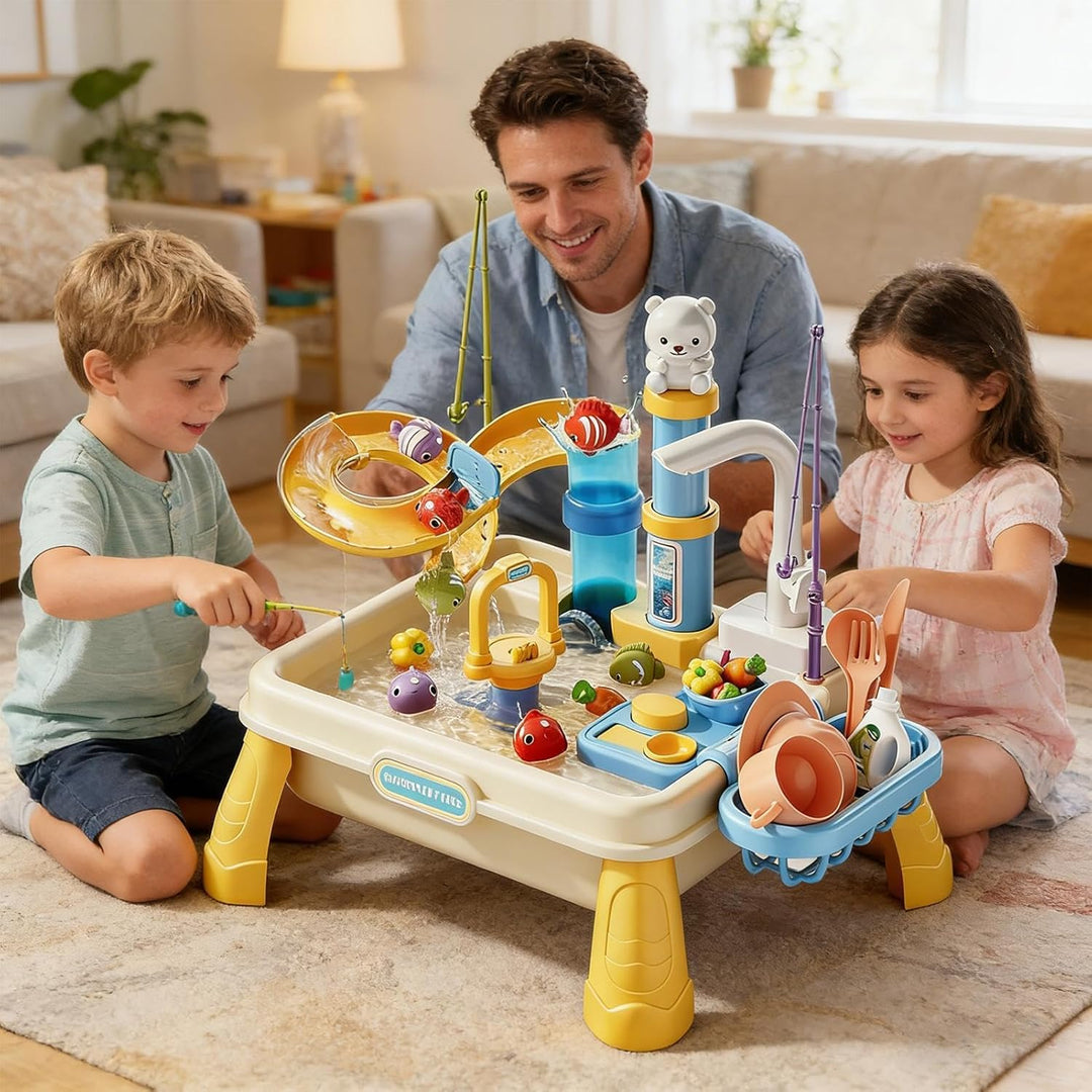 Sand- und Wassertisch für Kinder, sensorisches Spiel- und Aktivitätsspielzeug für den Sommerstrand,