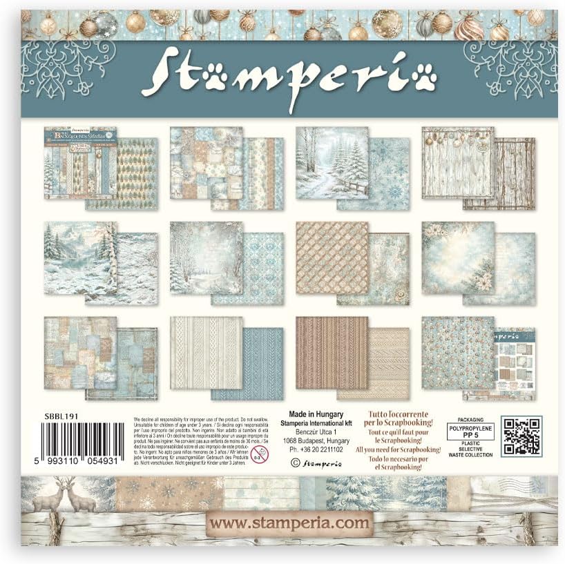 Stamperia - Scrapbook Paper Pad for Scrapbooks, Albums, Cards, Bullet Journals and More, Acid Free,