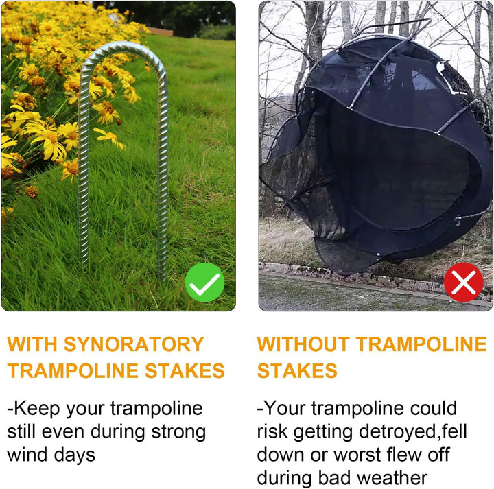 Trampolinpfähle Anker Hochwind-Strapazierfähiges Trampolinanker-Set U-Typ, scharfe Enden, Sicherheit