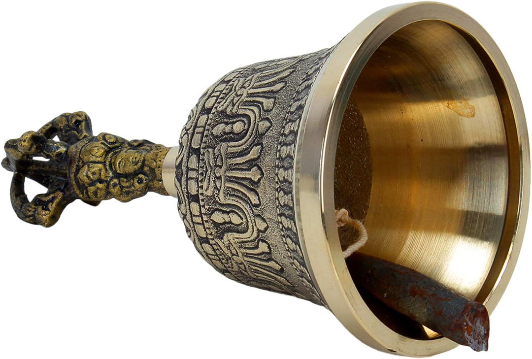 Zap Impex Tibetische Handglocke Meditations- und Gebetsglocken Dorje Vajra buddhistische Glocke 6 Zo