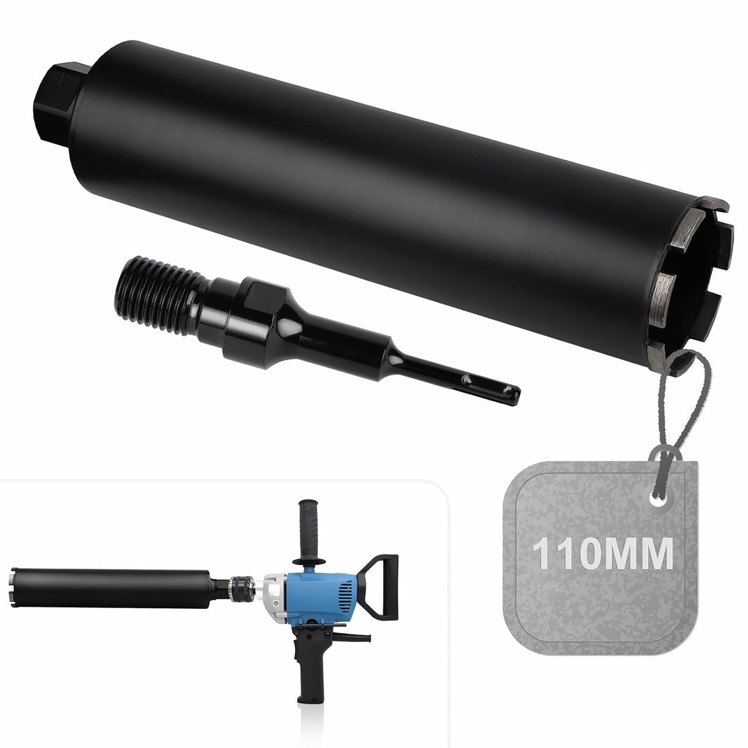 CPROSP 1¼" UNC Diamantbohrkrone mit SDS PLUS Adapter, Kernbohrkrone DM 110mm, L 420mm, Kernbohrer fü