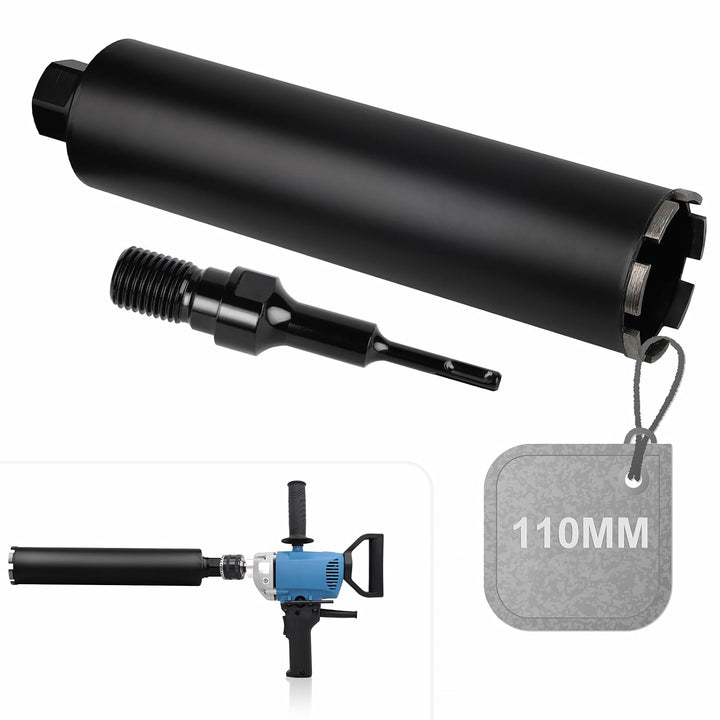 CPROSP 1¼" UNC Diamantbohrkrone mit SDS PLUS Adapter, Kernbohrkrone DM 110mm, L 420mm, Kernbohrer fü