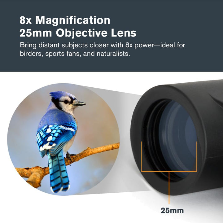 Celestron 71340 8 x 25 Outland X-Fernglas, Schwarz Outland X 8 x 25 Compact Roof Prism, Outland X 8