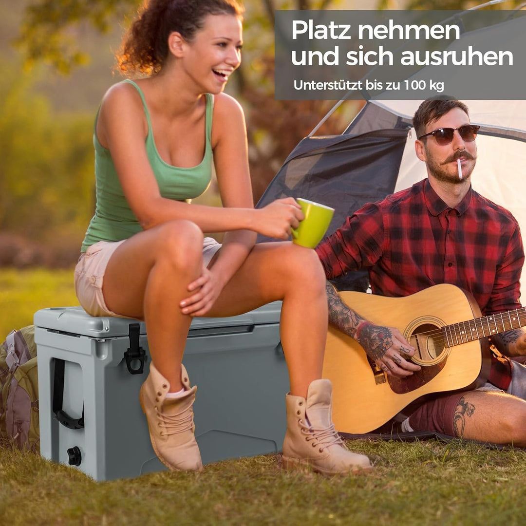 COSTWAY 47L Isolierbox Kühlbox tragbar, Wärmebehälter mit Flaschenöffner und Abflusssystem, Thermobo