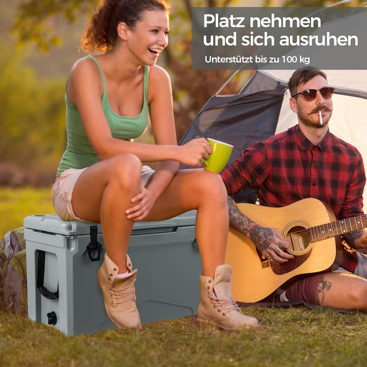 COSTWAY 47L Isolierbox Kühlbox tragbar, Wärmebehälter mit Flaschenöffner und Abflusssystem, Thermobo