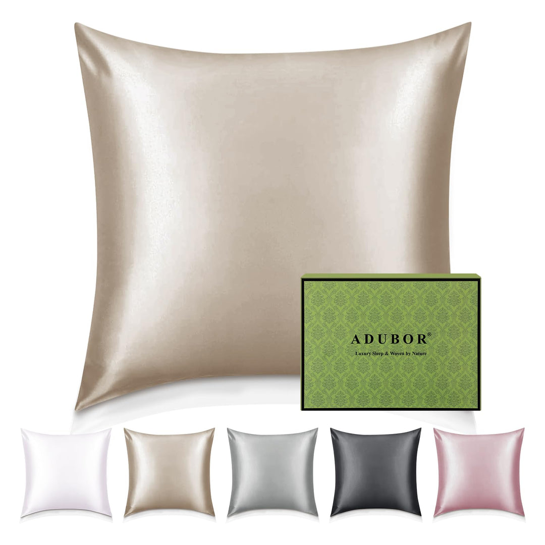 Adubor 100% Seidenkissenbezug 40x40 cm für Haar und Haut, Beide Seiten Natürliche Kissenbezug Seide,