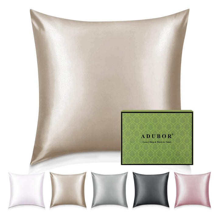 Adubor 100% Seidenkissenbezug 40x40 cm für Haar und Haut, Beide Seiten Natürliche Kissenbezug Seide,