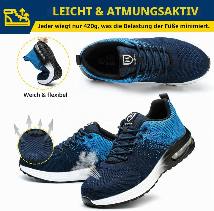 Baofular Arbeitsschuhe Herren Sicherheitsschuhe Damen Leicht Sportlich Stahlkappenschuhe rutschfest