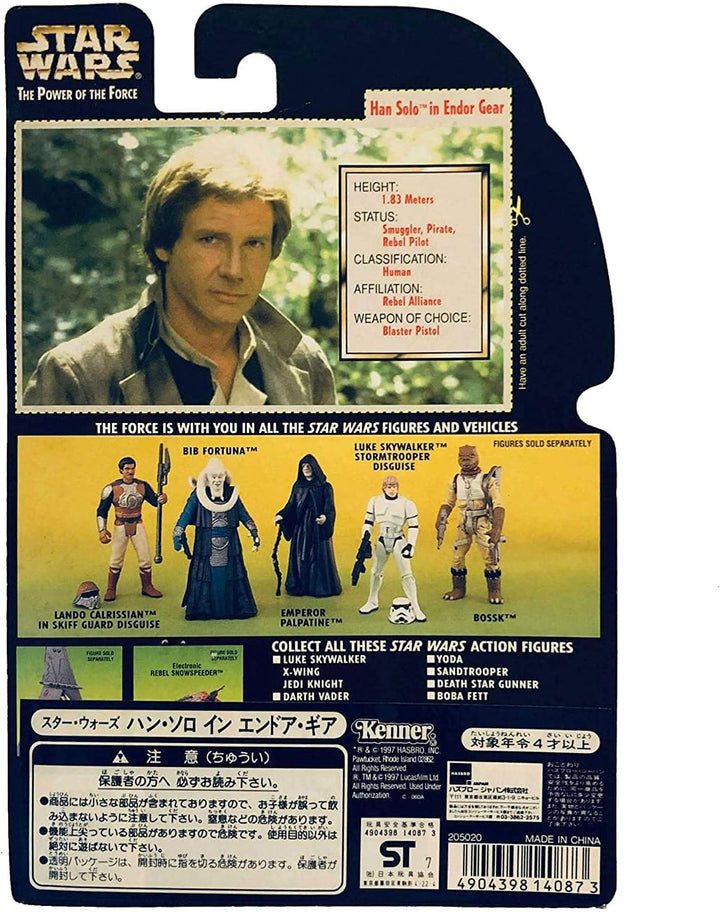 Star Wars Power of the Force Green Card Han Solo in Endor Gear Actionfigur