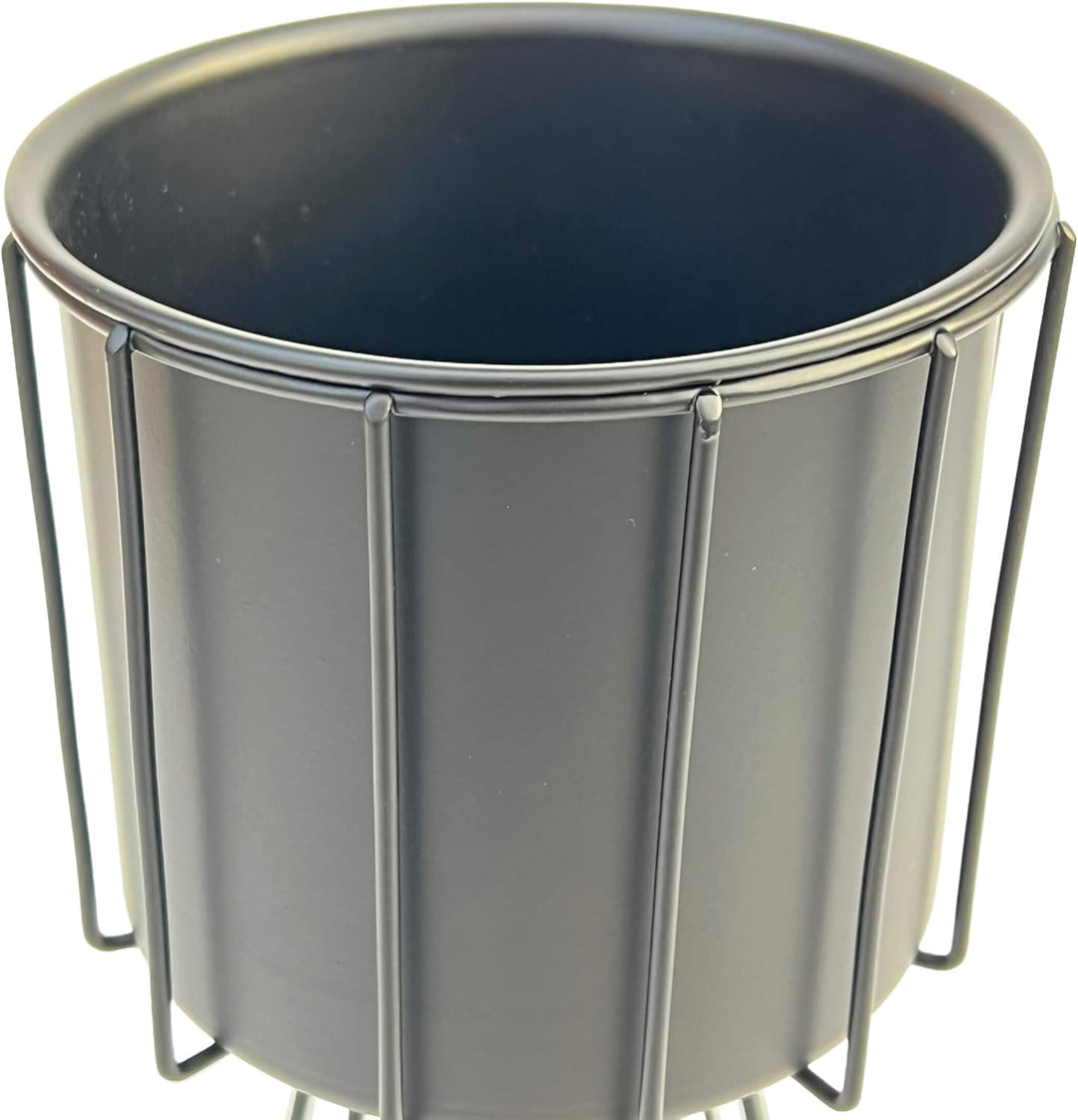 DanDiBo Blumenhocker Metall Schwarz 32 cm Blumenständer 96528 Blumensäule Modern Pflanzenständer Pfl
