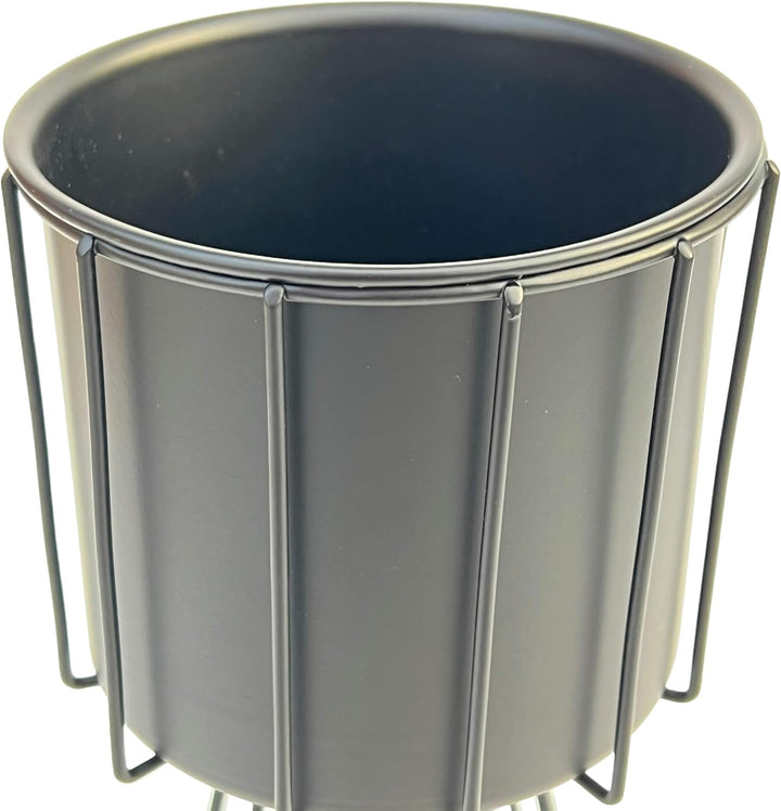 DanDiBo Blumenhocker Metall Schwarz 32 cm Blumenständer 96528 Blumensäule Modern Pflanzenständer Pfl