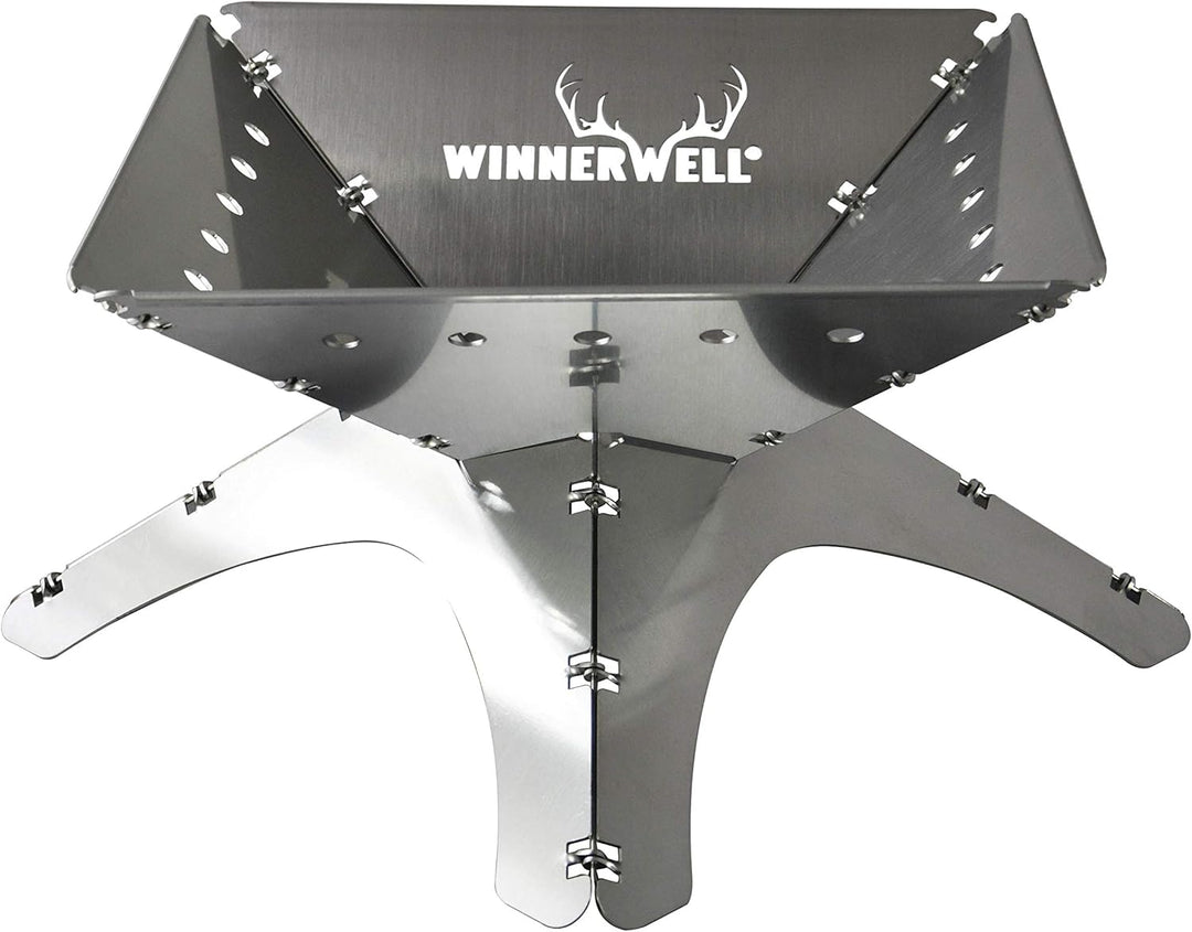 Winnerwell Flatfold Feuerstelle - Medium | Portable Edelstahl Feuer Pan