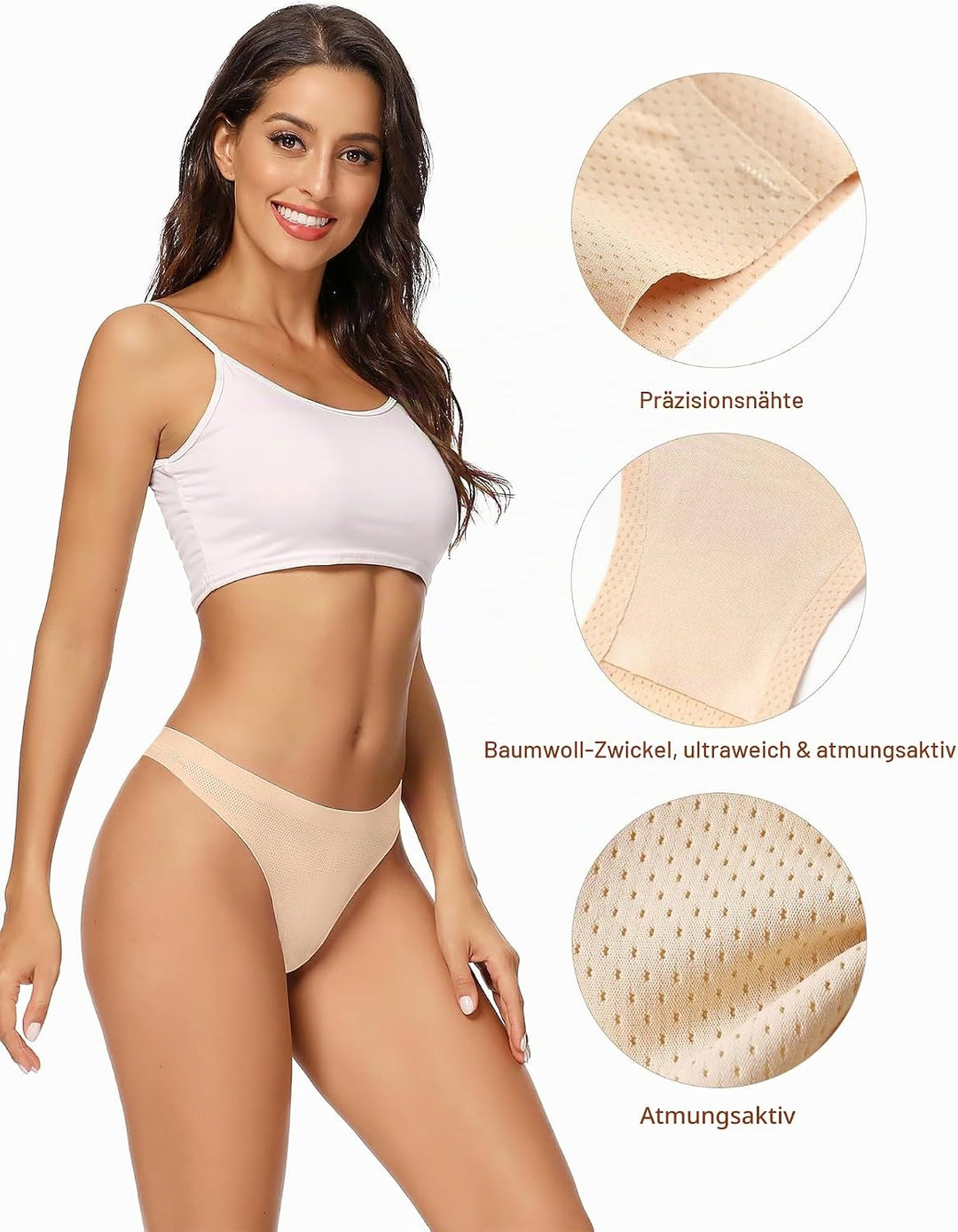 VOENXE Bikini Unterhosen Damen Mehrpack,Nahtlose Stretch Slip Panty Frauen Mehrfarbig,No Show Seamle