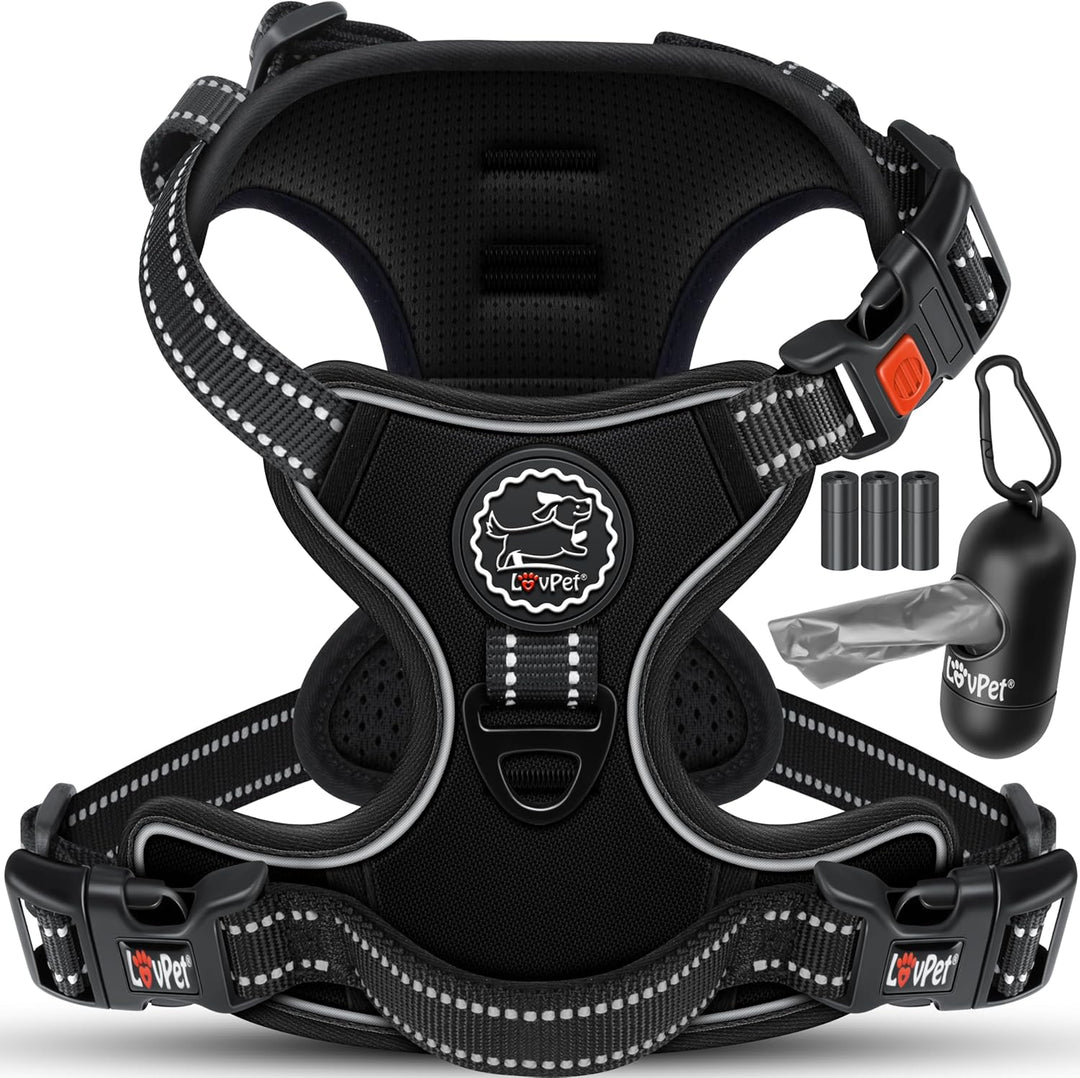 Hundegeschirr ohne Zug & Würgen für kleine Hunde & Welpen atmungsaktiv & weich Brustgeschirr reflekt