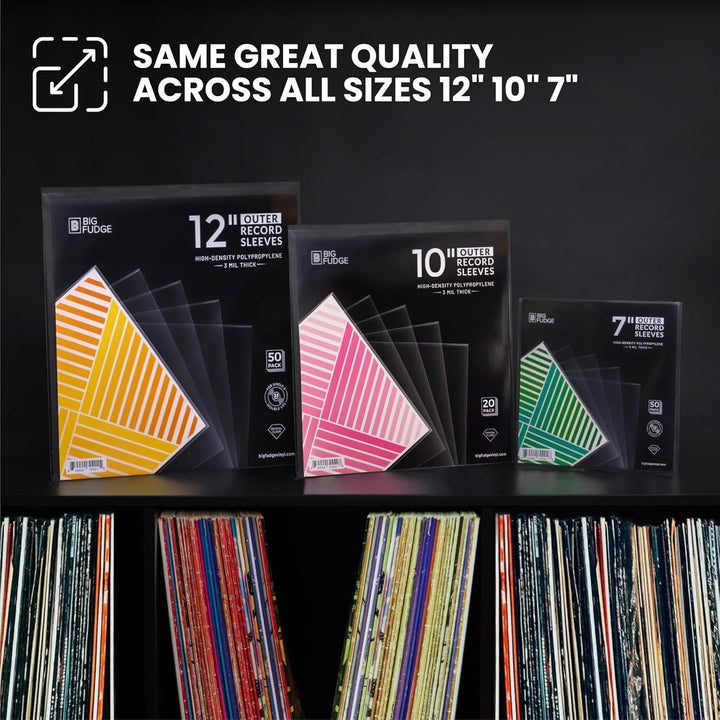 BIG FUDGE Packungen mit 20 externen 10-Zoll-LP-Vinyl, langlebig und knitterfrei, transparentes und h