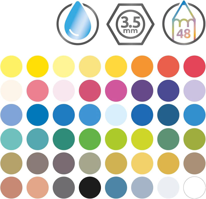 Derwent Aquarellstifte in einer Geschenk-Box aus Holz, Zeichnen & Malen, 48er-Set, Ideal zum Vermisc