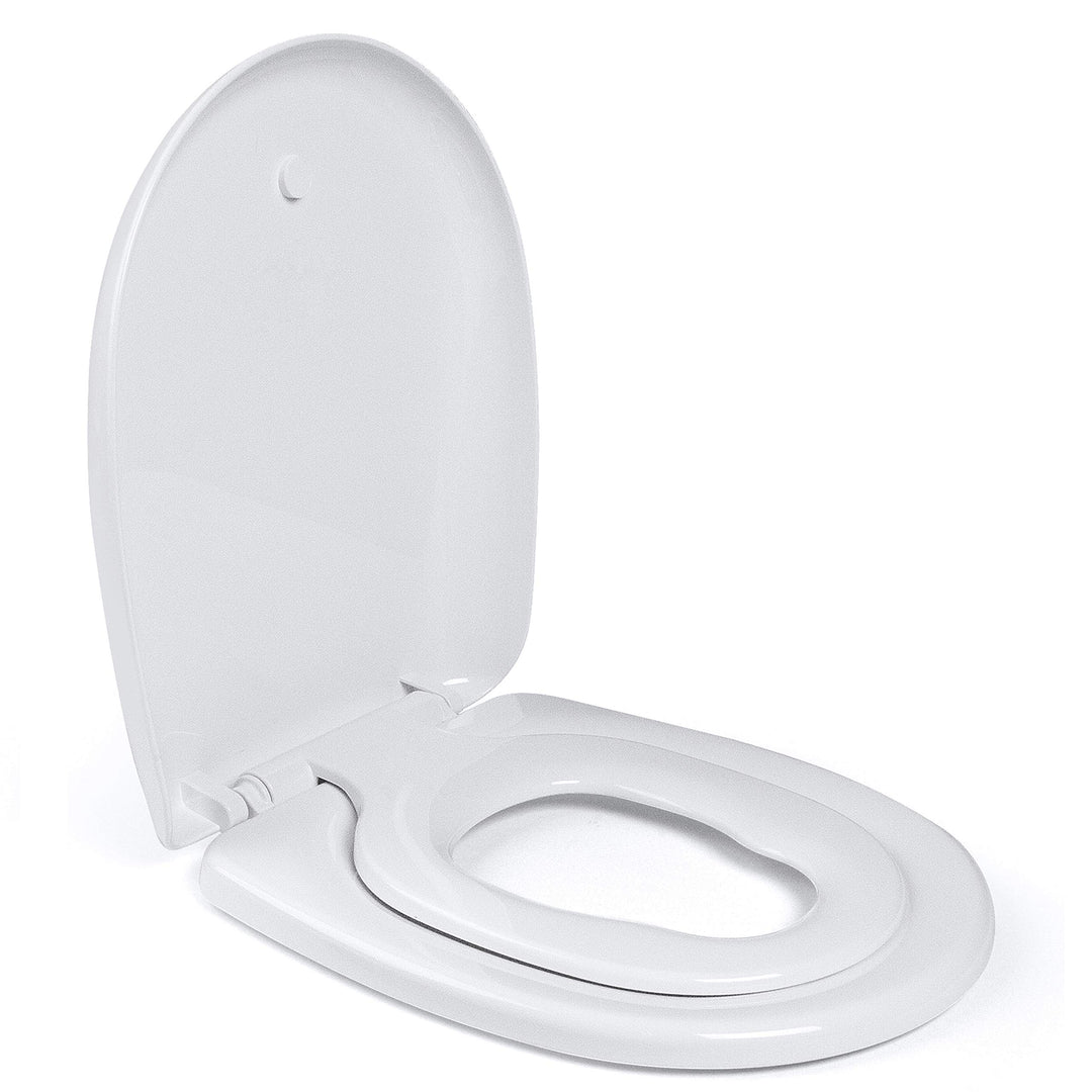Aqua Bagno | Toilettensitz, Familien WC-Sitz mit Absenkautomatik, O-Form Abnehmbarer Toilettensitz,