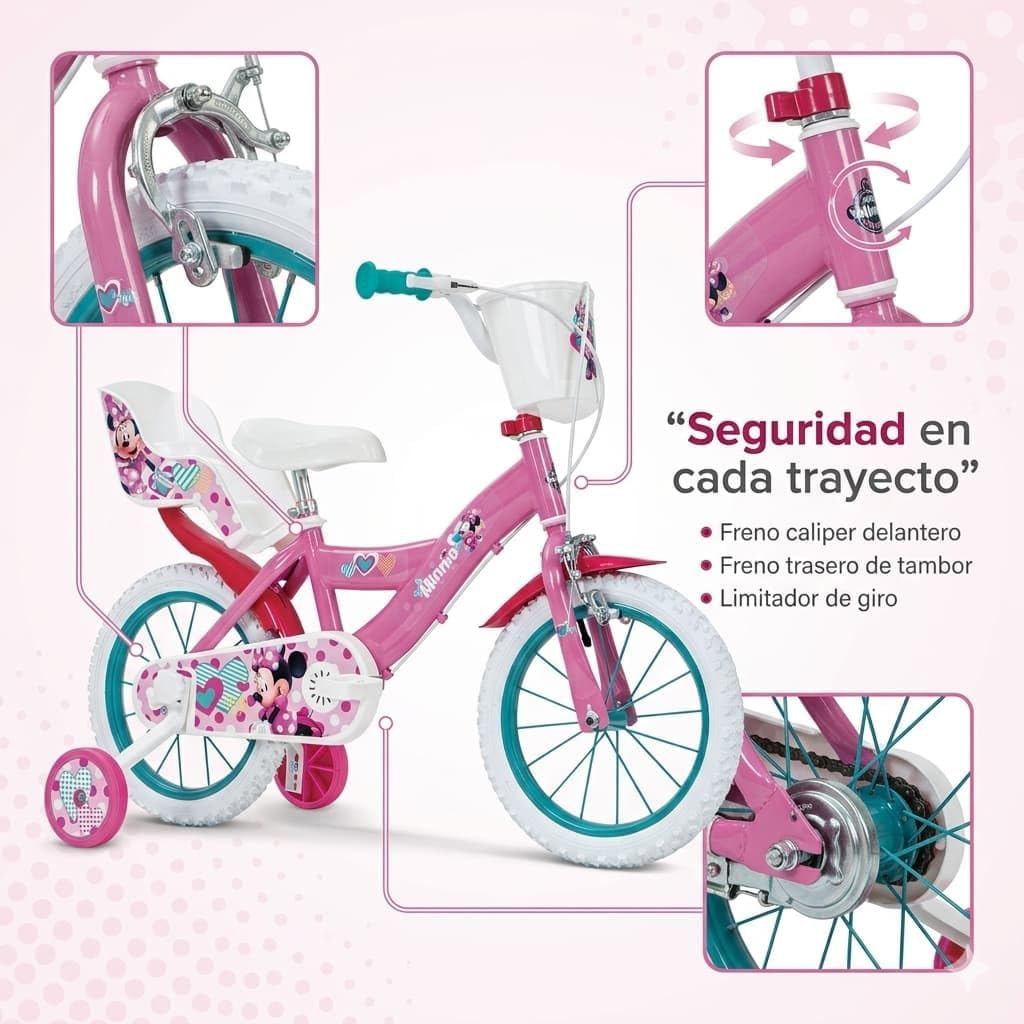 Toimsa Jugend Unisex Fahrrad Minnie Huffy 14" 4-6 Jahre 14613, bunt, años