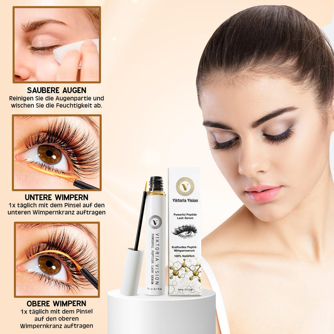 Viktoria Vision Powerfull Peptide Lash Serum – Extrem lange Wimpern in 5 Wochen, Wimpernserum, Wimpe