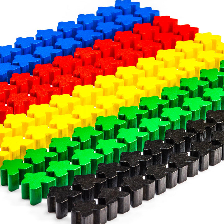 16 mm Meeple aus Holz passend für Carcassonne (120 Stück in 5 Farben) 120 Figuren 5 Farben, 120 Figu
