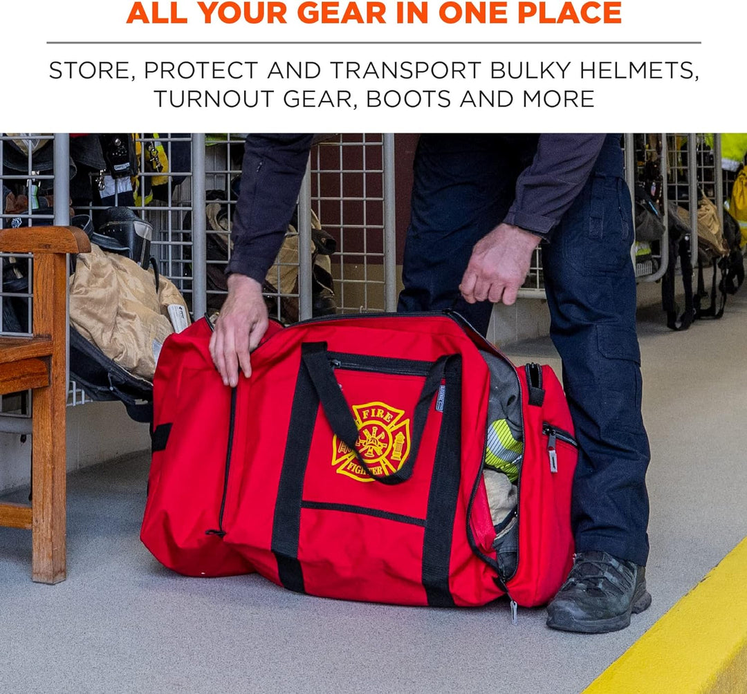 Ergodyne Arsenal 5005P Grosse Feuerwehr-Rettungs-Tasche aus Polyester mit Schultergurt und Helmtasch