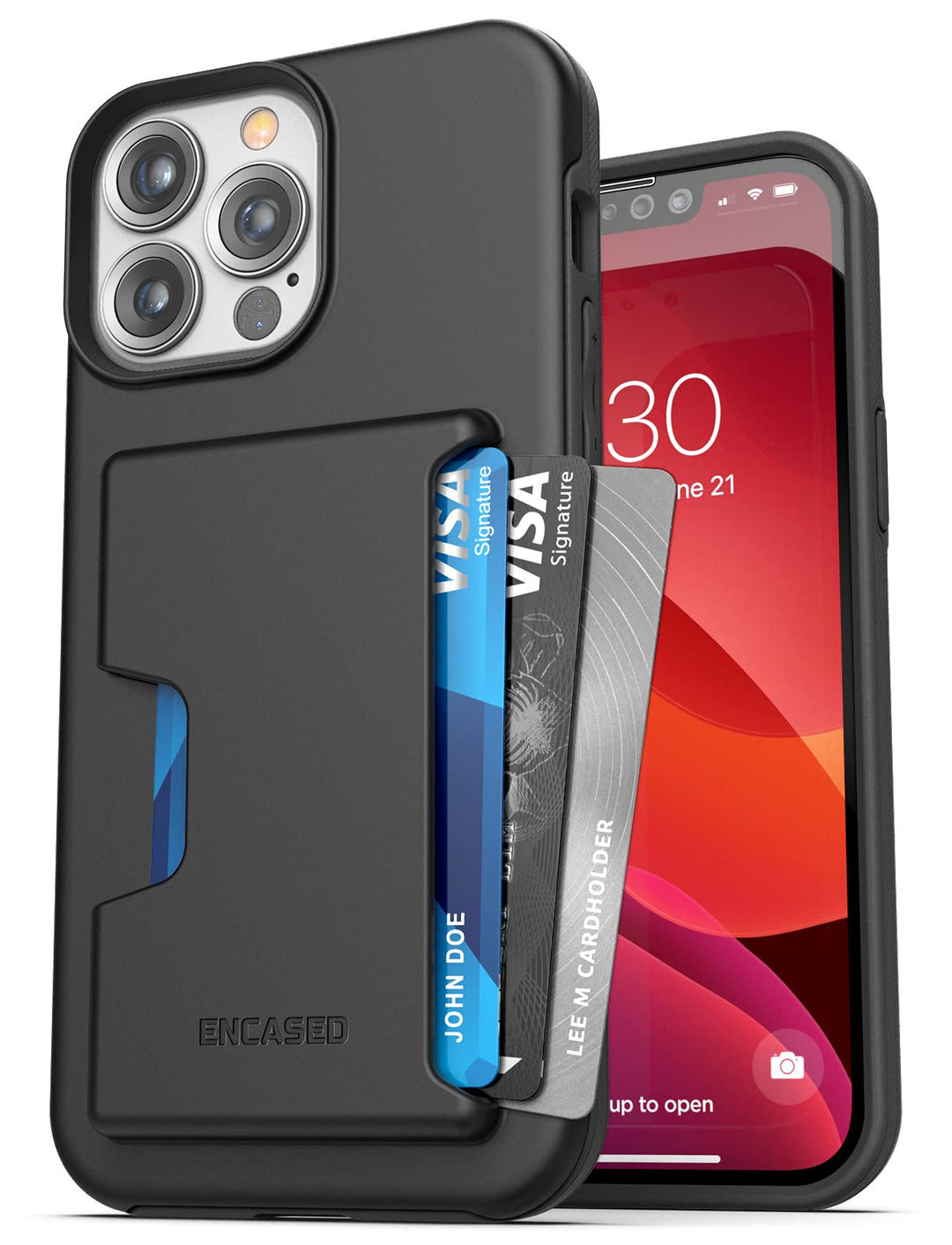 Encased Wallet Hülle für iPhone 13 Pro Max mit Kartenfach – Schutzhülle Handyhülle Stossfest Case (S