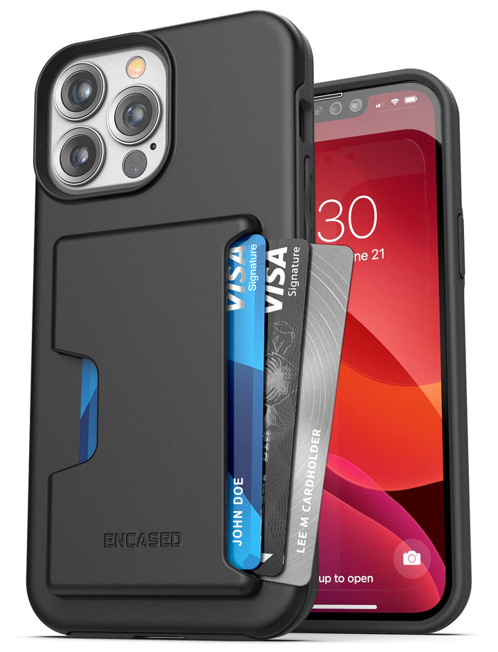 Encased Wallet Hülle für iPhone 13 Pro Max mit Kartenfach – Schutzhülle Handyhülle Stossfest Case (S