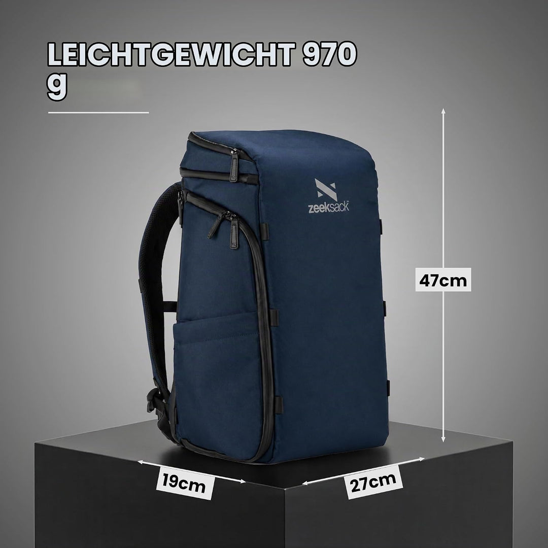 Zeeksack The Organizer 20L, Marineblau - Handgepäck-Rucksack mit Laptopfach Blau Einzel - 20L, Blau