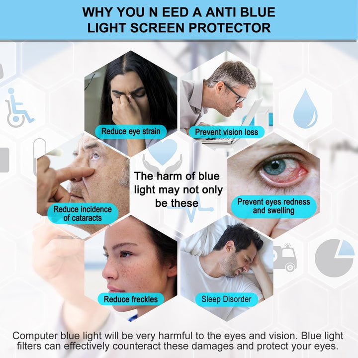 HaruYo 2 Stück 13.3 Zoll Laptop Displayschutzfolie Bildschirmschutz, Anti-Blaulichtfilter Matt Displ