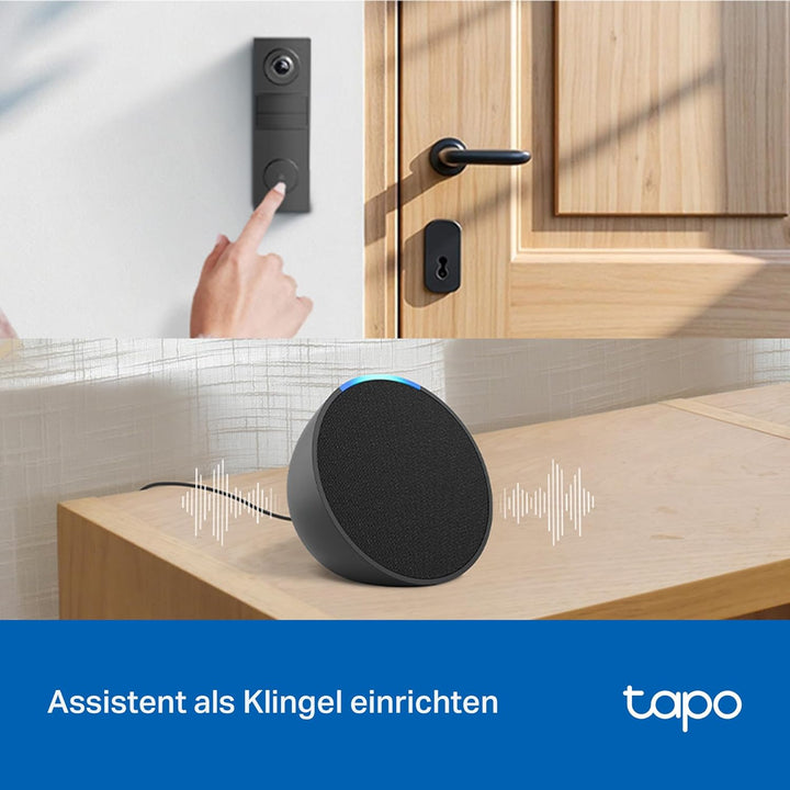 Tapo D205 Akku-Videotürklingel | WLAN Türklingel mit Kamera | 2K, 160° Weitwinkel, Zwei-Wege-Audio |