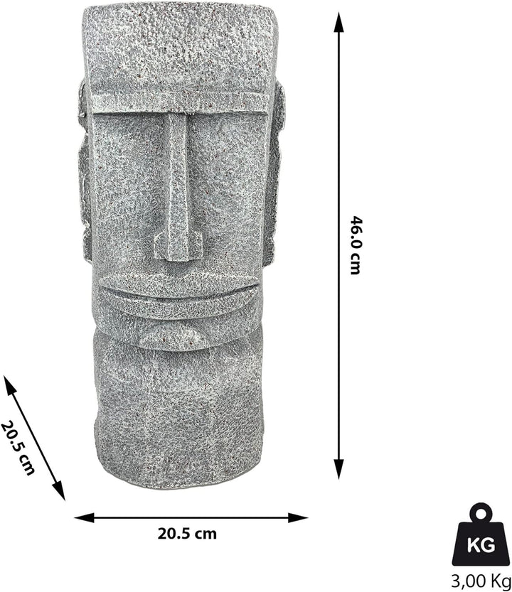 Cepewa Pflanztopf Moai Kopf │ Magnesia 20,5x46x20,5cm grau │ Blumentopf Pflanzgefäss Topf Übertopf (