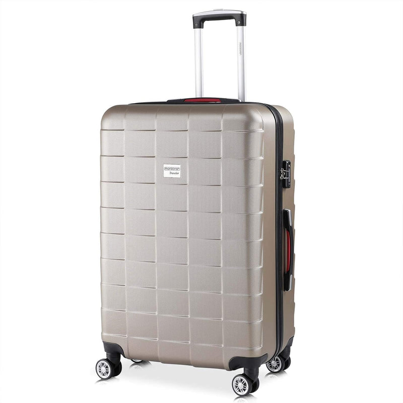 Monzana® Koffer Handgepäck Trolley mit TSA Schloss Zwillingsrollen Teleskopgriff Standfüsse Grösse X