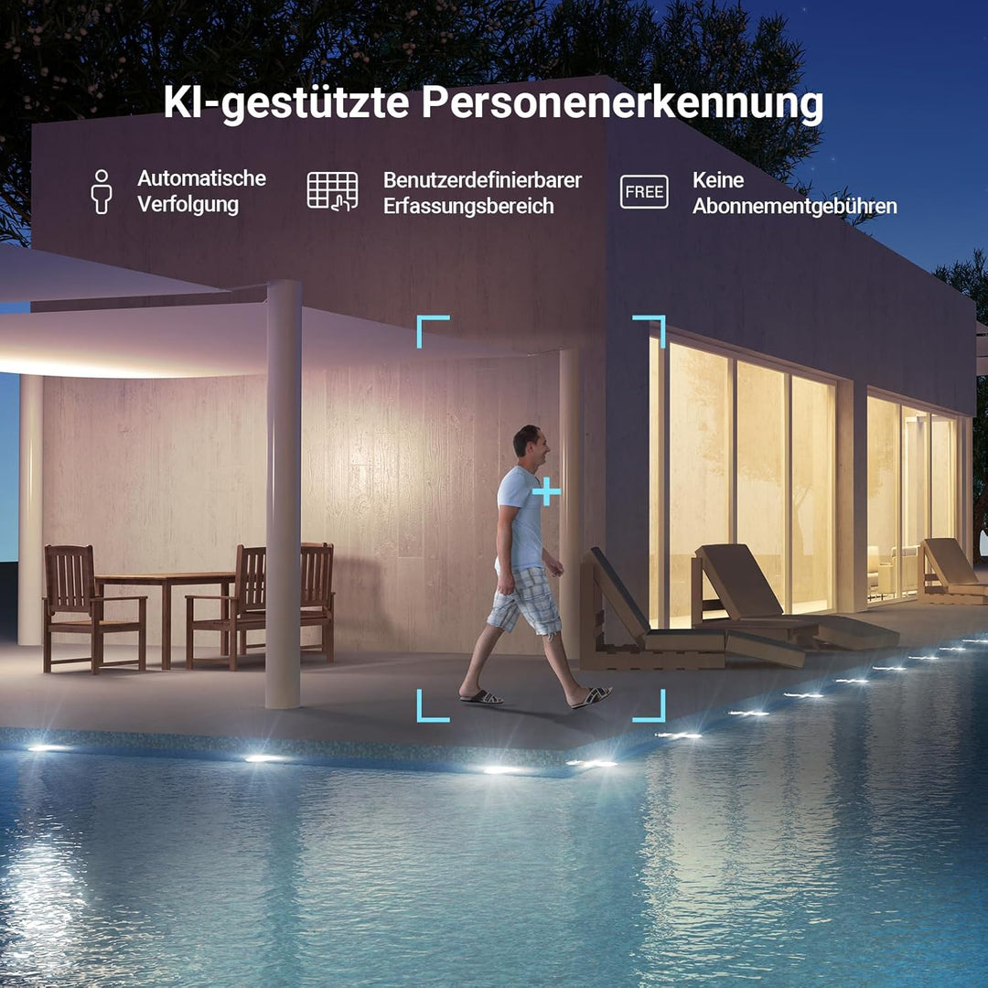 EZVIZ 2K PoE Überwachungskamera Aussen, 360° PTZ Kamera Outdoor, Auto-Tracking, AI-Erkennung, 20m Fa