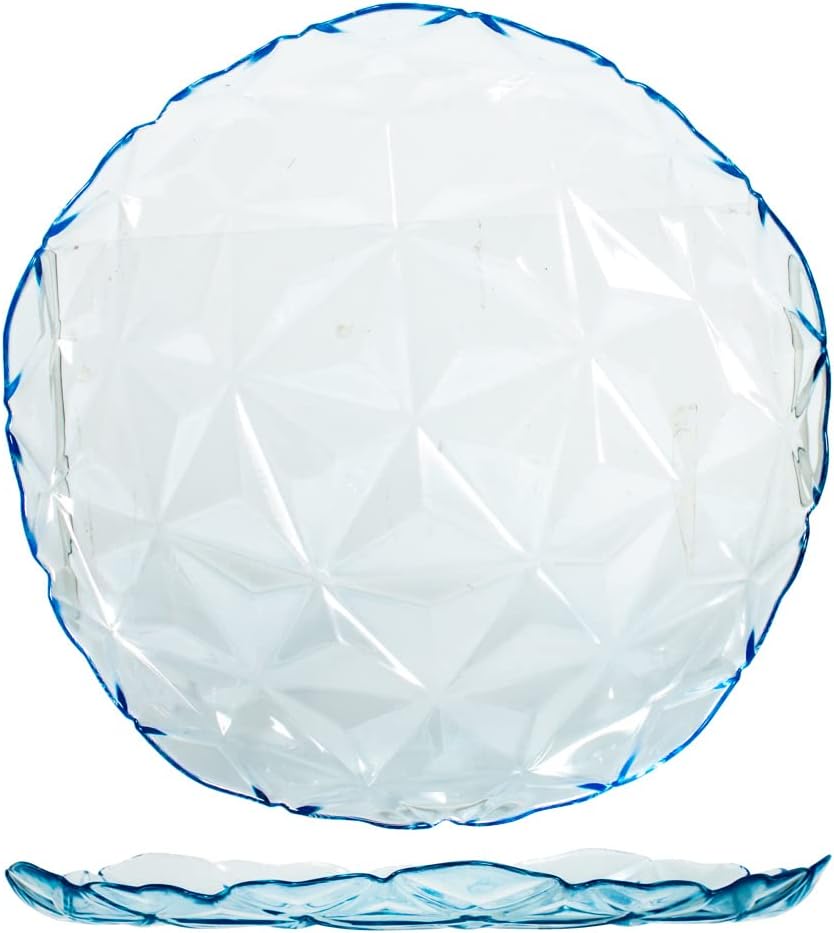 Pasabahce Estrella Servicola aus Glas, 18 Teller, hellblau, modernes und elegantes Design