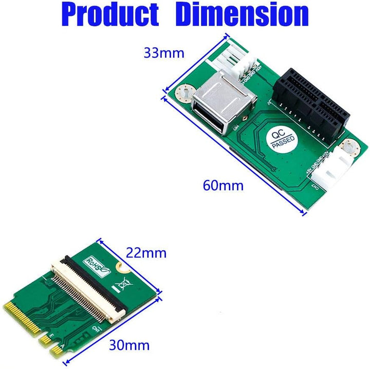 NGFF (M.2) Key A/E auf PCI-E Express X1 + USB Riser Karte mit High Speed FPC-Kabel