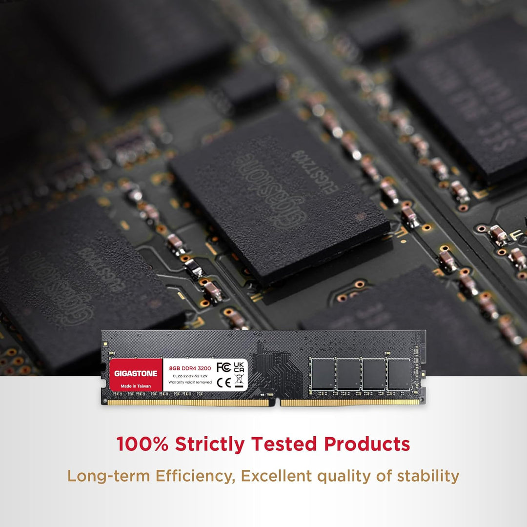 [DDR4 RAM] Gigastone Desktop RAM 32GB (4x8GB) DDR4 Ram 32GB DDR4-3200MHz PC4-25600 CL22 1.2V UDIMM 2