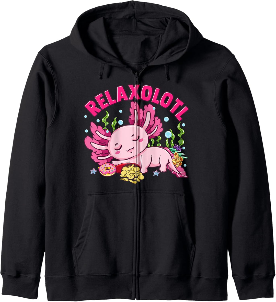 Funny Axolotl Witz Relaxolotl Axolotls Salamander Amphibian Kapuzenjacke
