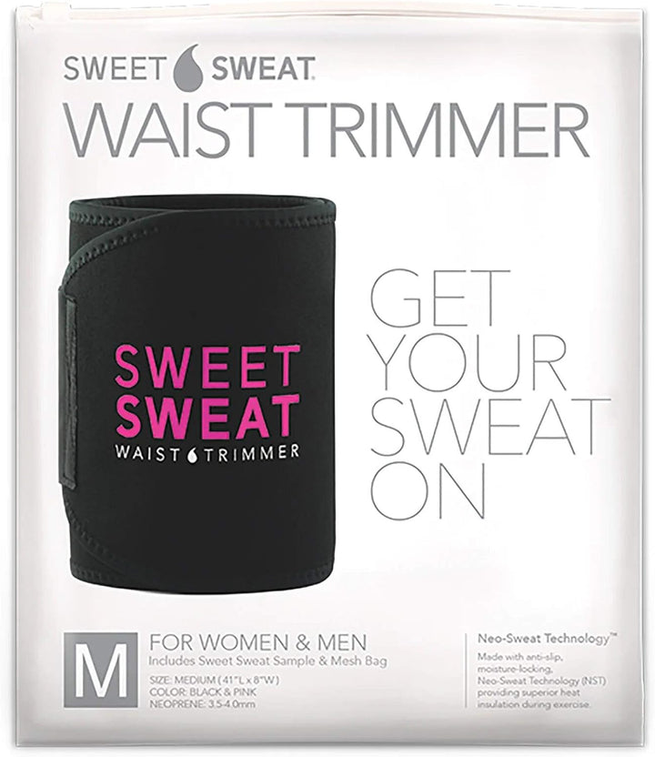 Sweet Sweat Taille Trimmer (Rosa Logo) für Männer & Frauen. Inklusive gratis Probe des Sweet Sweat W