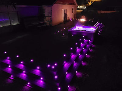 CHNXU Treppen Bodeneinbaustrahler 6er Set, RGB Farbwechsel-LED Terrasse Licht IP67 Wasserdicht Terra