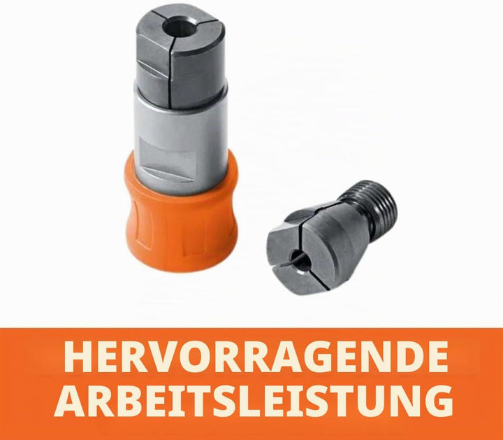FEIN Gewindebohr-Adapter mit 2 Spannzangen zum Schneiden von Gewindegrössen M4 / M5 / M6 / M8. Kompa