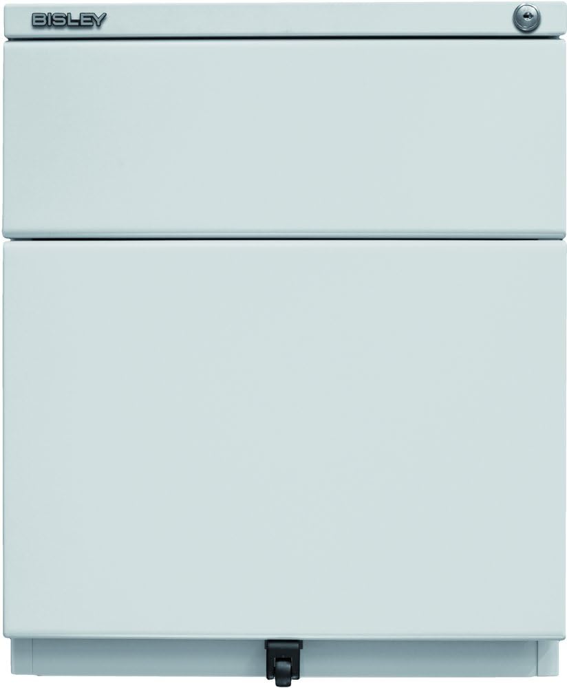 BISLEY Rollcontainer OBA mit 25 mm Top, 1 Universalschublade, 1 HR-Schublade, Metall, 645 Lichtgrau,