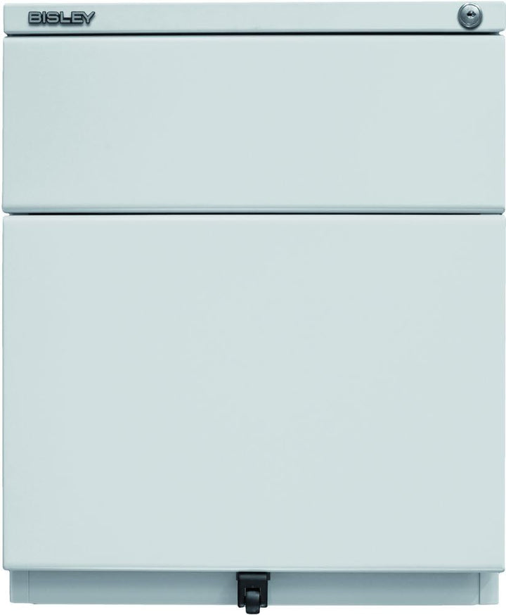 BISLEY Rollcontainer OBA mit 25 mm Top, 1 Universalschublade, 1 HR-Schublade, Metall, 645 Lichtgrau,