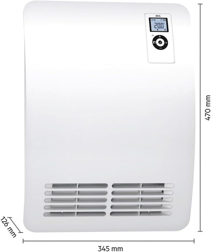 AEG VH Comfort, Heizlüfter energiesparend, 2000 W für ca. 25 m², LCD Display, Wochenzeitschaltuhr, 1