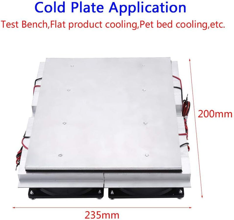 Fafeicy Halbleiterkühler, 12V 240W Halbleiter-Kühlplatten-Thermoelektrikühler mit Lüfter für Testben